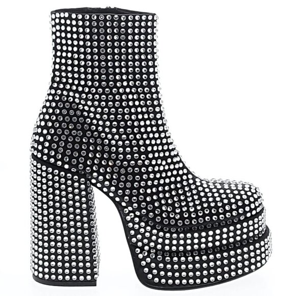 🕺💿💋STUNNING 70s GLAM!💋💿🕺Disco Fever Studio 54 Rhinestone Platform Boots - Picture 10 of 16